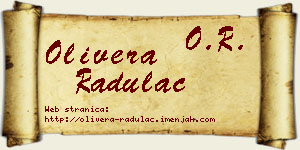 Olivera Radulac vizit kartica
